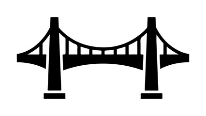 Minimalist Black Suspension Bridge Icon
