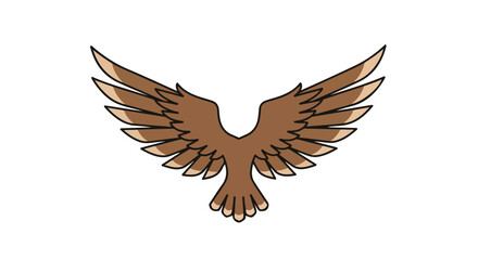 Fototapeta premium Stylized eagle with outstretched wings, showcasing power and freedom in a symmetrical composition rendered in a clean, modern style