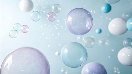 Floating spheres in soft pastel tones creating a dreamy aesthetic perfect for backgrounds and artistic design projects
