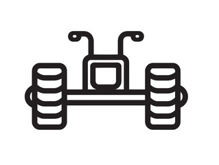 Clean Tractor Hitch Icon in Modern Minimal Farming Line Vector Illustration