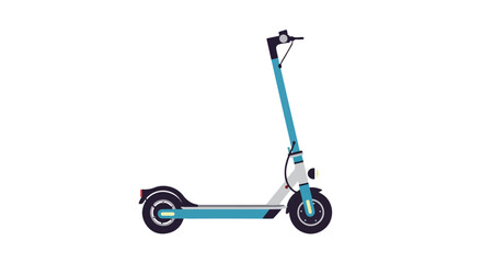 Stylized graphic representation showcasing a modern electric scooter design in pastel tones  against a bright white isolated backdrop perfect for