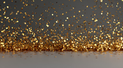 3D falling down golden confetti background. Stock Illustration
