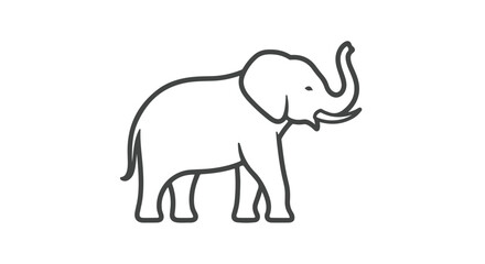 A minimalist illustration of an elephant with clean lines conveying simplicity and charm enhancing visual communication through recognizable