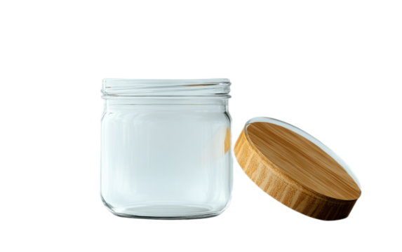 Glass jar on white background,png - Powered by Adobe