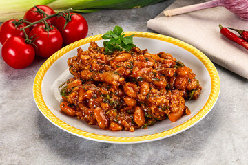 Chili con carne with beef and beans
