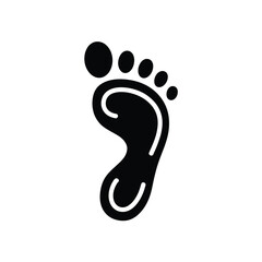 Simple black and white footprint icon
