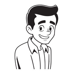 A Handsome Man Silhouette Black and White Vector Image Illustration for Modern Art and Digital Design