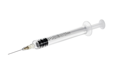 Syringe for injection on white background,png