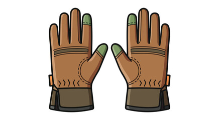 Illustrated durable work gloves with reinforced stitching, ready for heavy-duty tasks and providing optimal hand protection during demanding labor