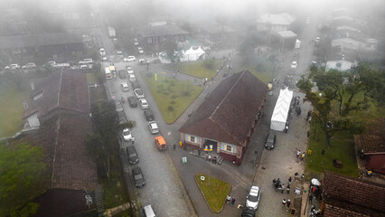 Casas Antigas Ruas Antigas Cidade Pequena Neblina Serra Montanha Paranapiacaba Centro Histórico...