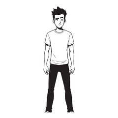 A Handsome Man Silhouette Black and White Vector Image Illustration for Modern Art and Digital Design