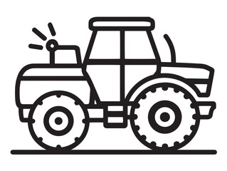Modern Tractor Sprayer Icon in Sleek Minimal Agricultural Vector Illustration Design