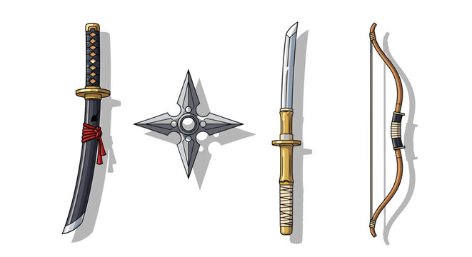 Ninja Tools: An Arsenal of Weapons Ready for Stealthy Action