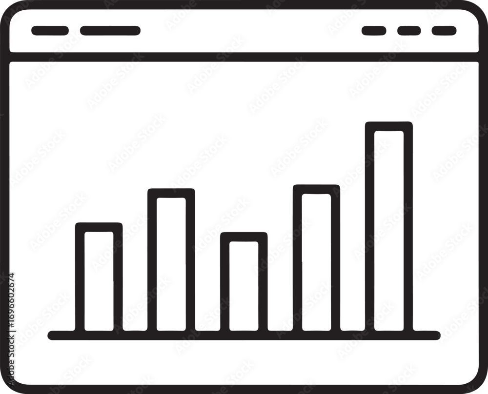 Poster simple bar chart graph displayed on a computer screen interface
