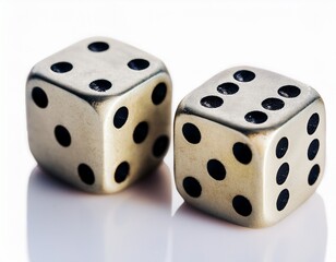 two dices with black dots cut out