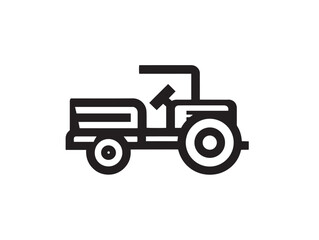 Agricultural Tractor Tiller Icon in Modern Minimalist Farming Vector Illustration Style