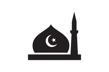 Islamic Mosque Black Vector Graphic Muslim Prayer Building Symbol © Abdulla11