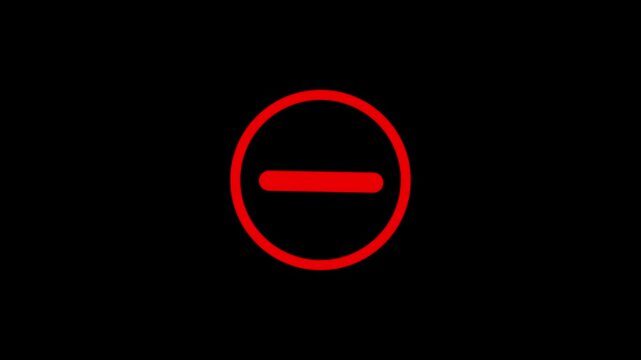 A vector illustration of a forbidden red stop sign symbol and cigarette warning icon animation on a black background