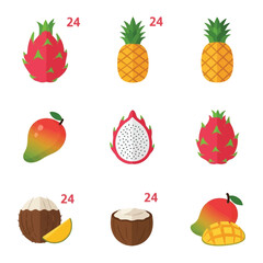 Four different types of coffee drinks and a coffee maker, presented in a flat design.