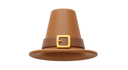 Traditional pilgrim hat holiday celebration thanksgiving day festive headwear design illustration accessory on transparent background