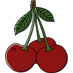 cherry with leaves