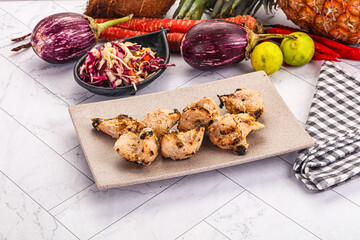 Afgani chicken kebab with white marinade