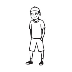 A Handsome Man Silhouette Black and White Vector Image Illustration for Modern Art and Digital Design