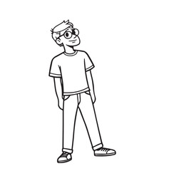 A Handsome Man Silhouette Black and White Vector Image Illustration for Modern Art and Digital Design