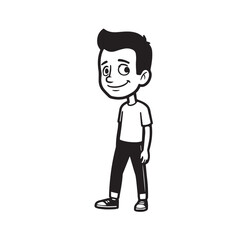 A Handsome Man Silhouette Black and White Vector Image Illustration for Modern Art and Digital Design
