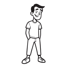 A Handsome Man Silhouette Black and White Vector Image Illustration for Modern Art and Digital Design