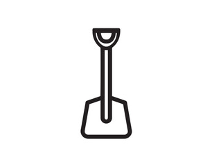 Minimal Vector Icon of Trenching Shovel for Outdoor Construction and Gardening