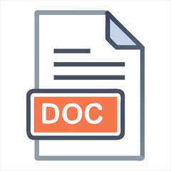 DOC File Icon – Document Format Vector Illustration