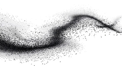 Fototapeta premium Abstract stipple wave flow in light grain texture and digital spray. Gradation of particles in monochrome background. Vector illustration Stock Vector