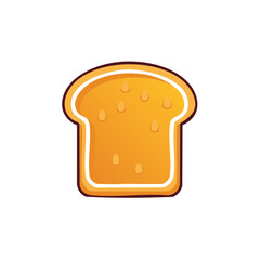 Stylized Slice of Golden Brown Bread with Seeds