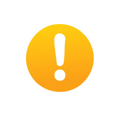 Vibrant yellow circle featuring a white exclamation mark for attention or alert messages