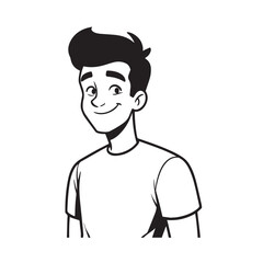 A Handsome Man Silhouette Black and White Vector Image Illustration for Modern Art and Digital Design