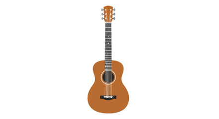 Obraz premium Minimalist Illustration of an Acoustic Guitar Showcasing Stringed Instrument Design and Musical Equipment in a Simplified Artistic Style