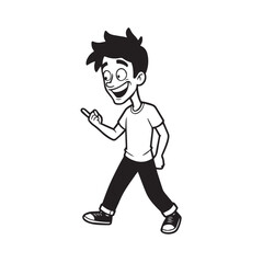 A Handsome Man Silhouette Black and White Vector Image Illustration for Modern Art and Digital Design