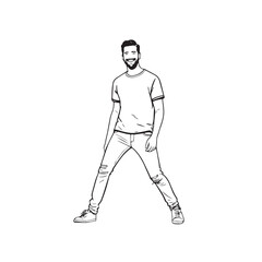 A Handsome Man Silhouette Black and White Vector Image Illustration for Modern Art and Digital Design