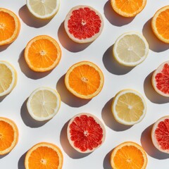 Dried Citrus Slices In A Modern Design With Sharp Shadows