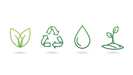 Obraz premium Four icons representing nature and sustainability