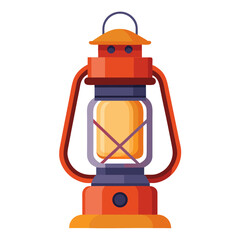 Flat design vector illustration of a portable camping lantern