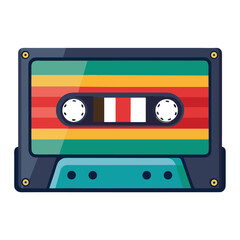 Retro cassette tape vector illustration with vintage aesthetic