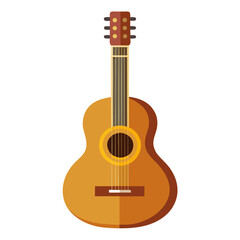 Obraz premium Flat design vector illustration of an acoustic guitar on a white background