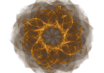 Golden Mandala Design Intricate Circular Pattern with Grey Background isolated on transparent background