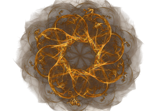 Golden Mandala Design Intricate Circular Pattern with Grey Background isolated on transparent background