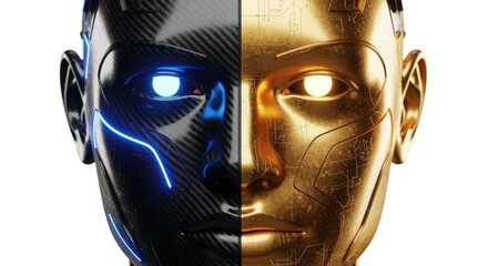 Artificial Intelligence Duality Robot Face