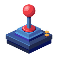 Flat gaming joystick icon on white background