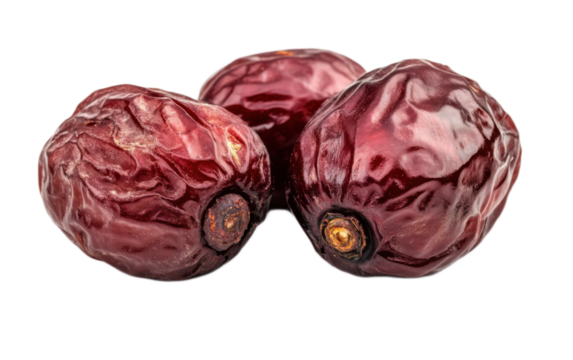 Dried red date or chinese jujube on white background,png