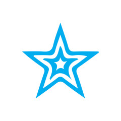 blue star on a white background
